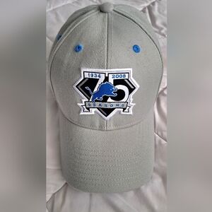 Gray and Blue Detroit lions Hat